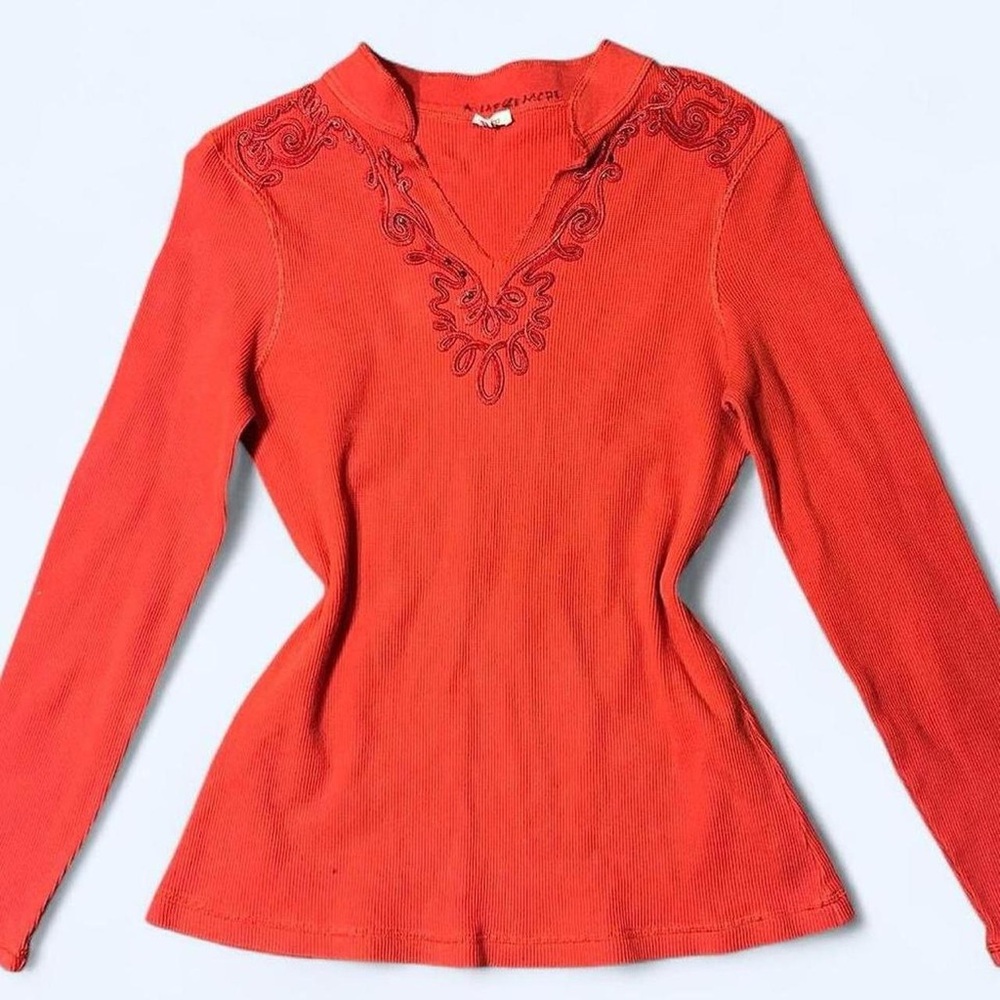 Y2K Grunge Orange Boho Top by Reba!